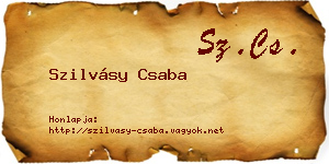 Szilvásy Csaba névjegykártya